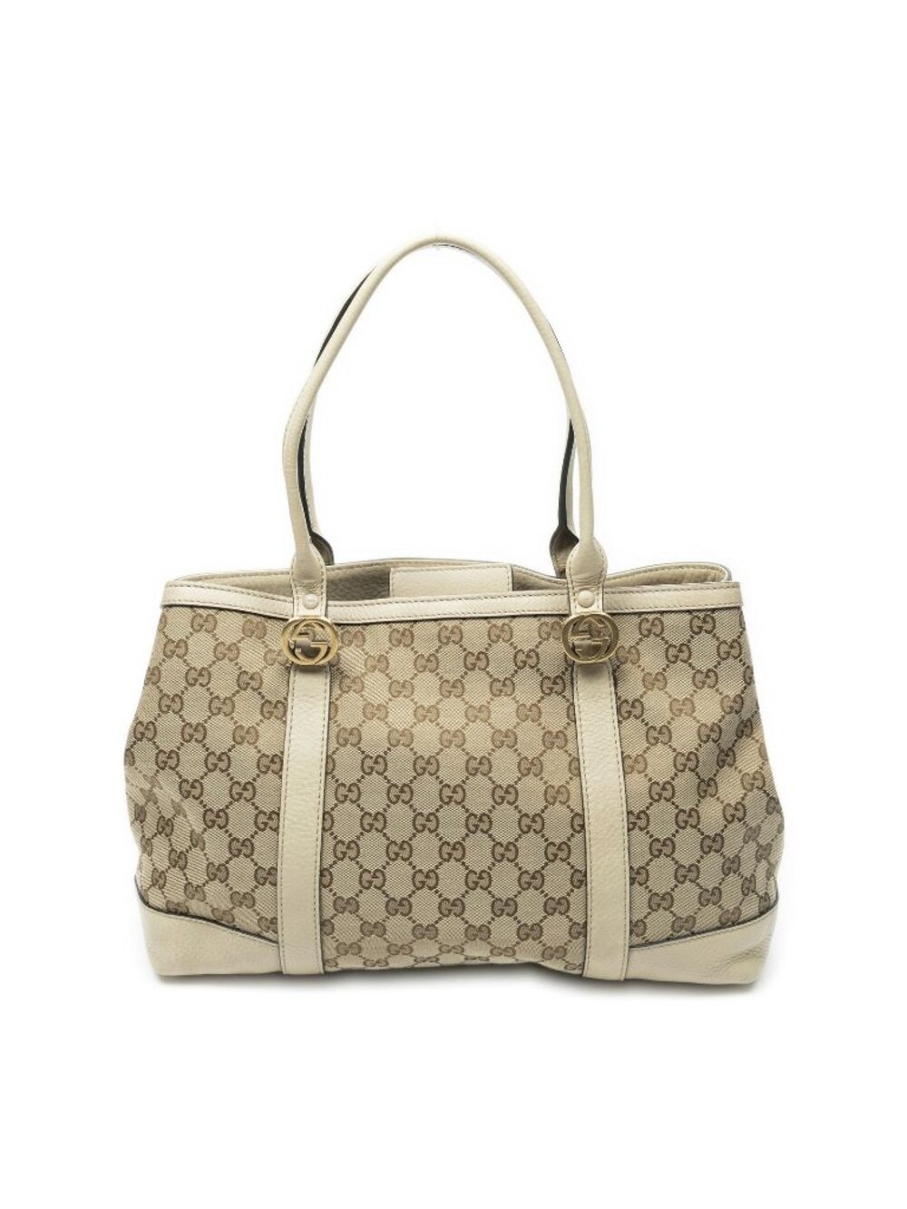 Gucci Miss GG Tote Bag Beige Brown Canvas